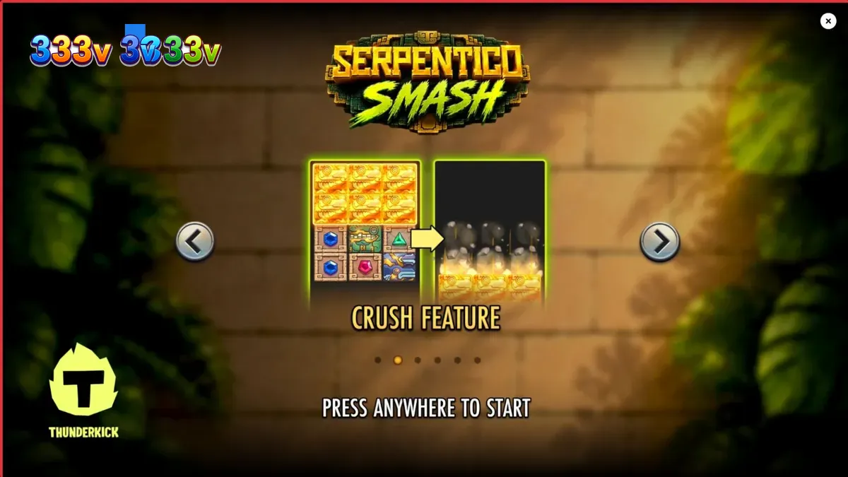 Tampilan visual slot Serpentico Smash dengan tema Aztec dan simbol batu kuno.