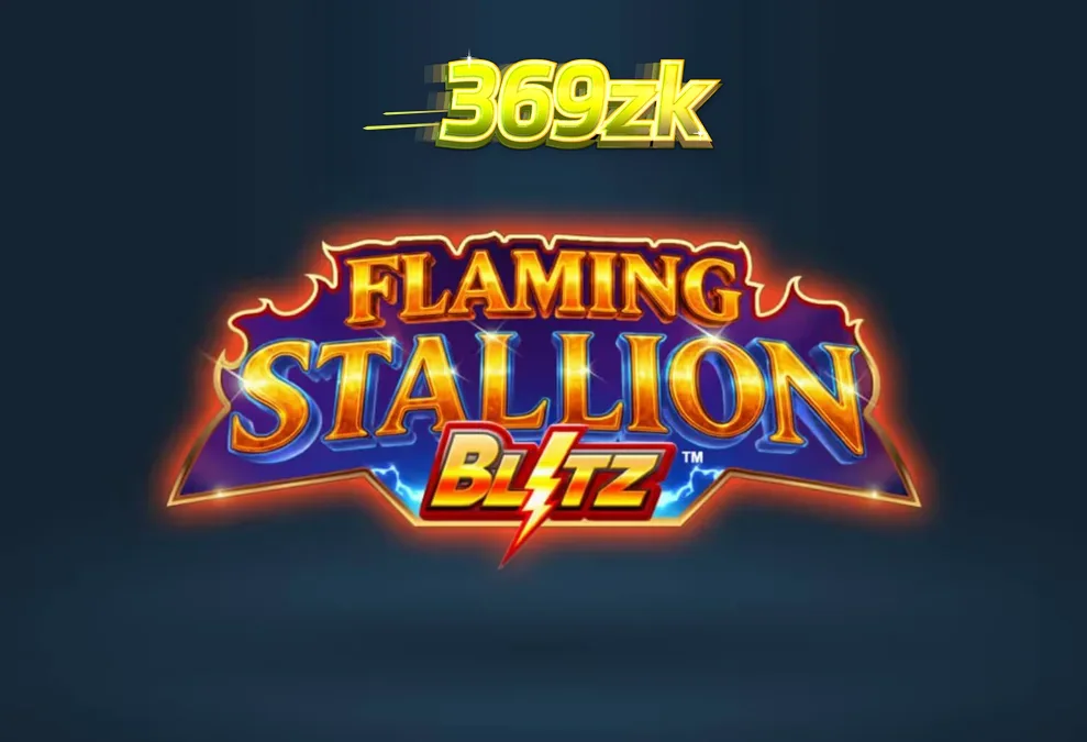 Pemandangan gurun yang panas dengan simbol kuda jantan menyala di slot Flaming Stallion Blitz